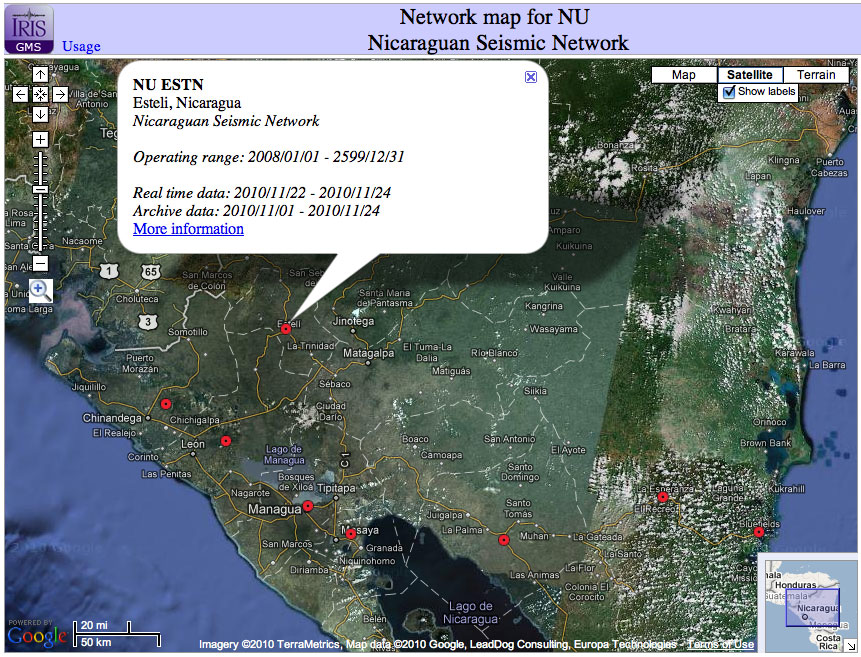 Screenshot of NU Network from Nicaragua