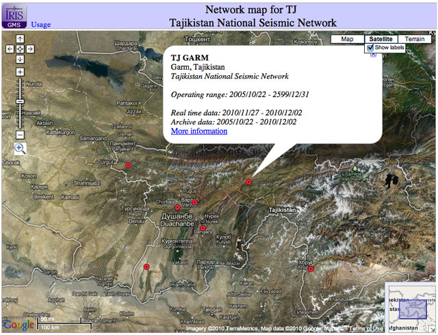 Screenshot of the TJ Network in Tajikistan